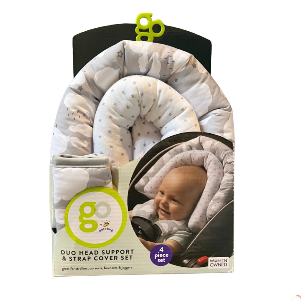 Goldbug Duo Baby Head Support & Strap Cover Set